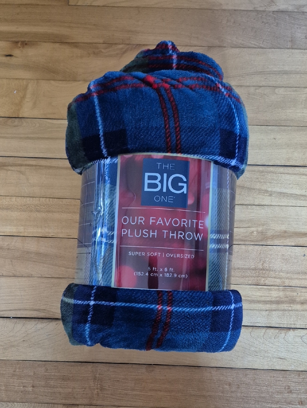 The Big One Navy, Red and Black Plaid Plush Throw